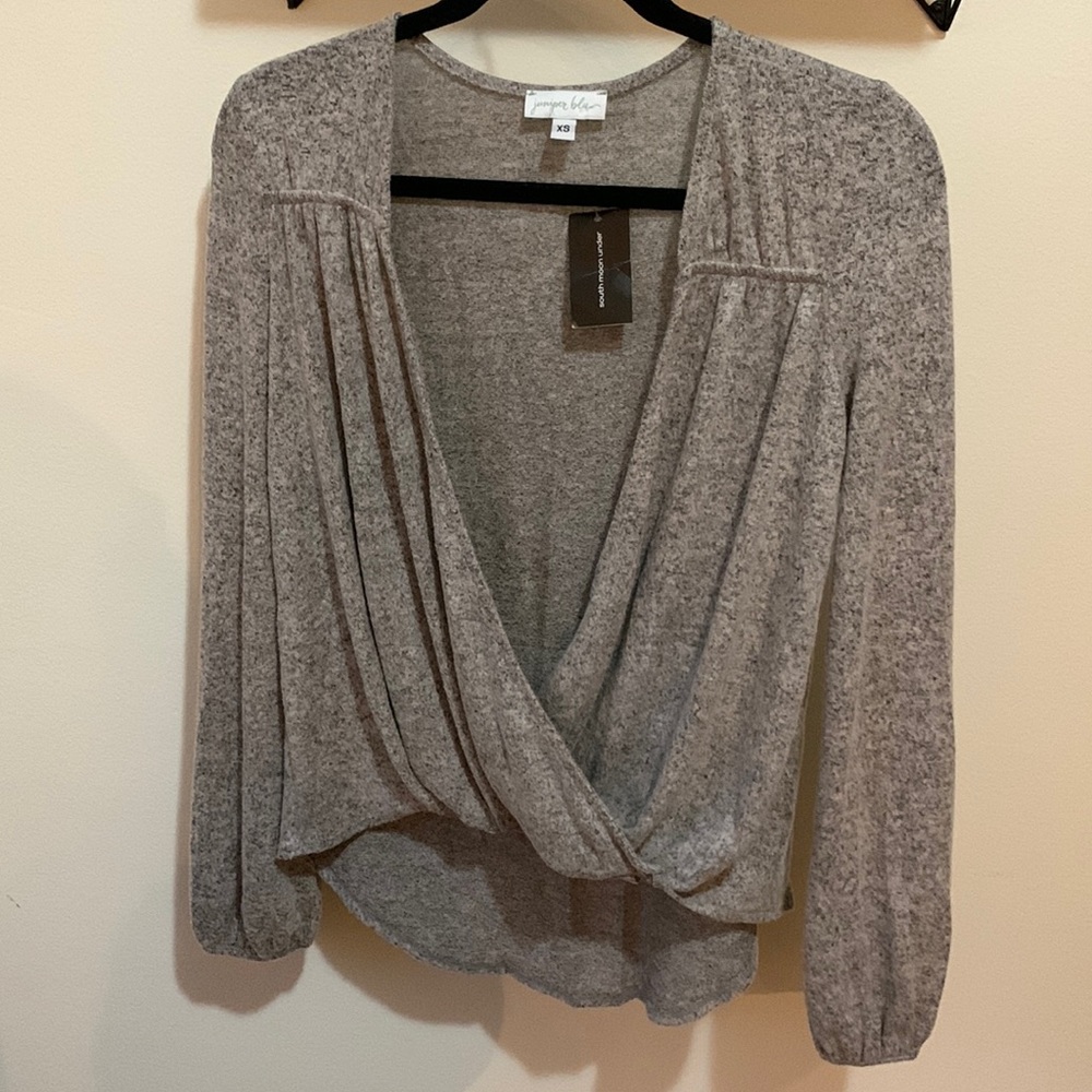 Deep v neck soft long sleeve